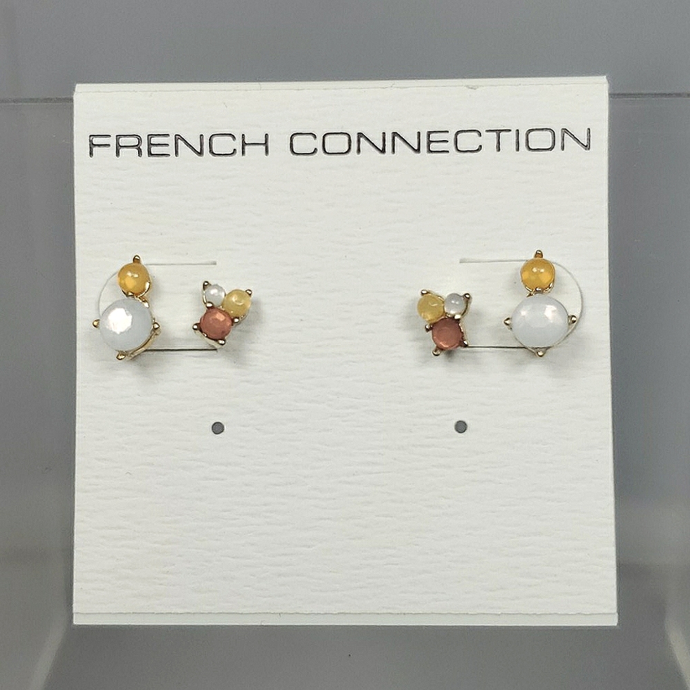 French Connection Tiny Stone Stud Earrings Set (Multi) Earring